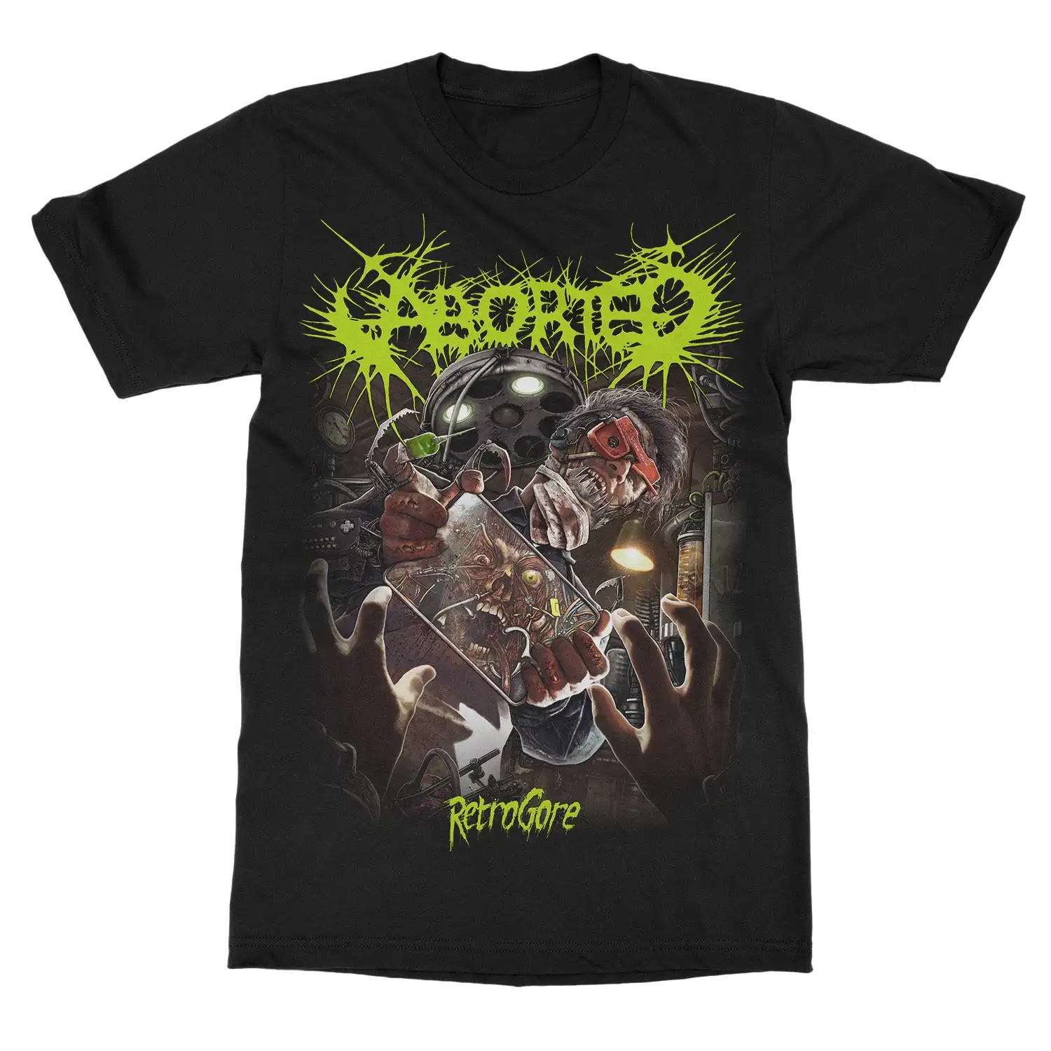 Aborted Retrogore Band T-Shirt 100% Cotton Graphic Tee Men Women Summer Streetwear Top