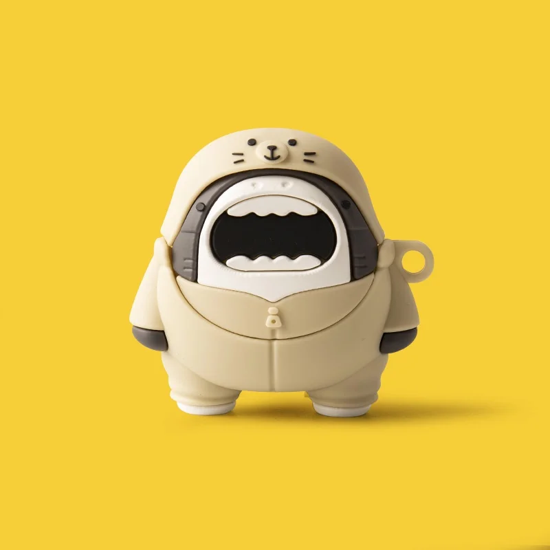 Custodia protettiva Shark Cute Cartoon per OPPO Enco Air 3 Custodia protettiva Bluetooth wireless in silicone morbido Cover OPPO Enco Air3 con gancio