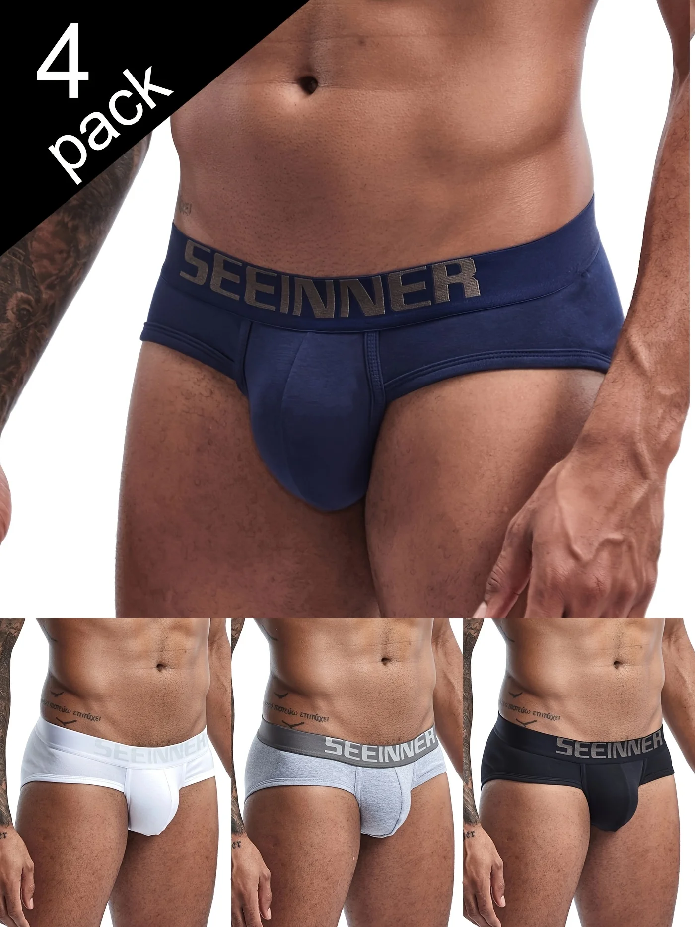 

Мужские хлопковые трусы-боксеры (4 шт.) – мягкие, дышащие, однотонные, комфортные, эластичные, с удобной посадкой.