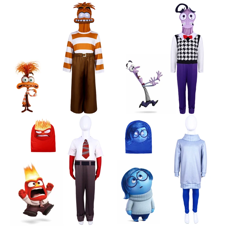 

Anime Movie Inside Out Cospaly Costume Anger Fear Anxiety SadnessCos Outfits For Adult Kids Halloween Stage Performance Costume