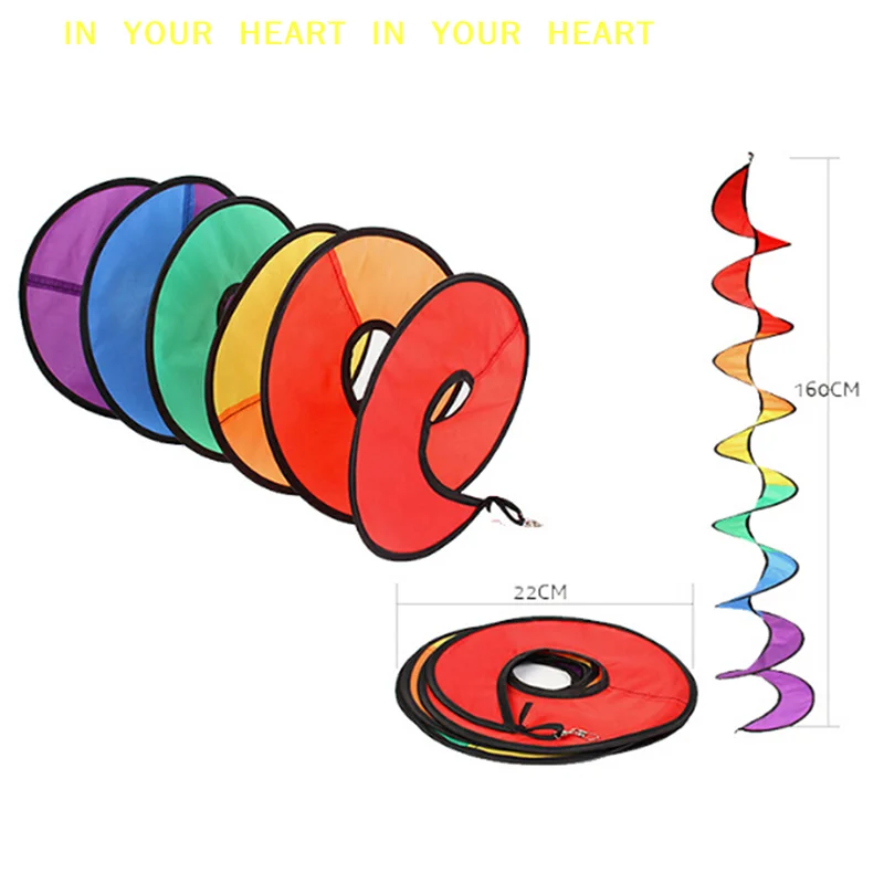 Colorful Camping Tent Foldable Spiral Windmill Wind Spinner 