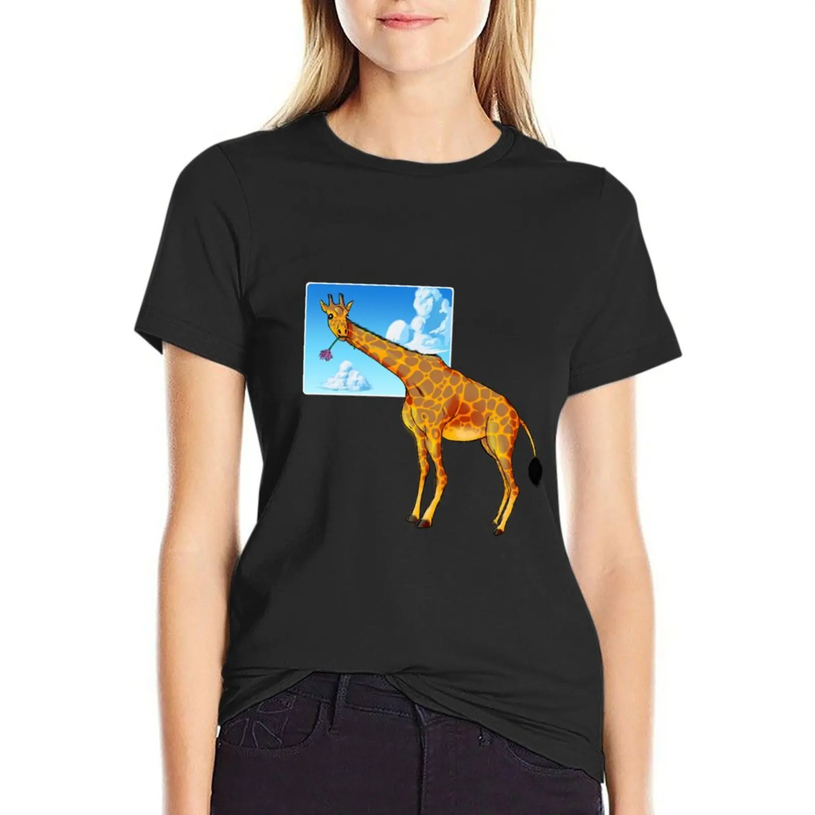 

Cute Giraffe T-Shirt Aesthetic clothing funny cute tops vintage Women's tops