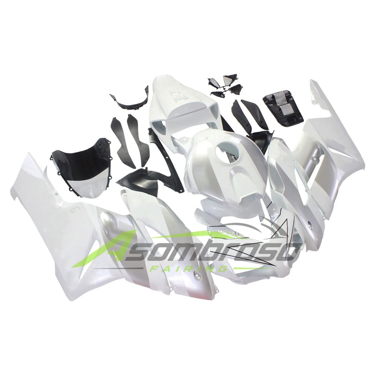 For Honda CBR 1000RR SC57 2004-2005 Racing Fairing Body Work Kit Left Right Side Panels Front Fender Rear Seat Cowl White Silver view 3