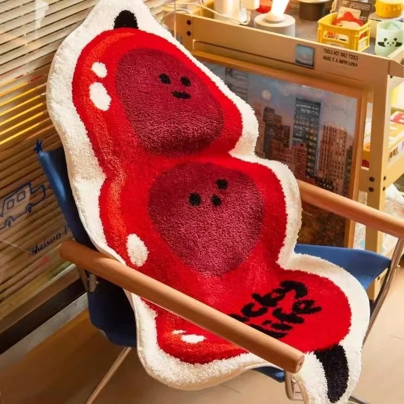 

Tanghulu Chinese Candy Rug Cute Cartoon Carpet Soft Fluffy Floor Mat for Bedroom Living Room Cozy Decorative Home Accent