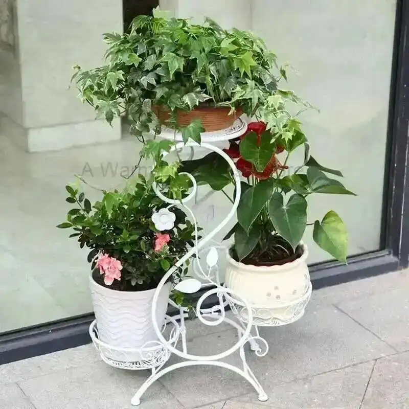 

White Plant Stand Backdrop Flowers Nordic Window Metal Plant Stand Outdoor Party Estanterias Para Plantas Balcony Furniture