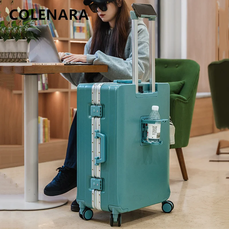 Чемодан на колесиках COLENARA, 20-дюймовый посадочный чемодан, 24 дюйма, чемодан на колесиках с алюминиевой рамой, 26 дюймов, предметы первой необходимости для семейных путешествий, чемодан для салона