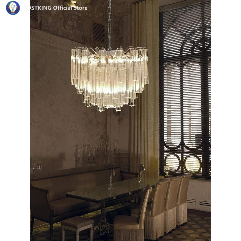 إيطاليا تصميم التدرج الأزرق الزجاج LED قلادة مصباح ضوء غرفة المعيشة المنزلي مصباح ثريا تركب بالسقف تركيبة إضاءة خمر بريق #2