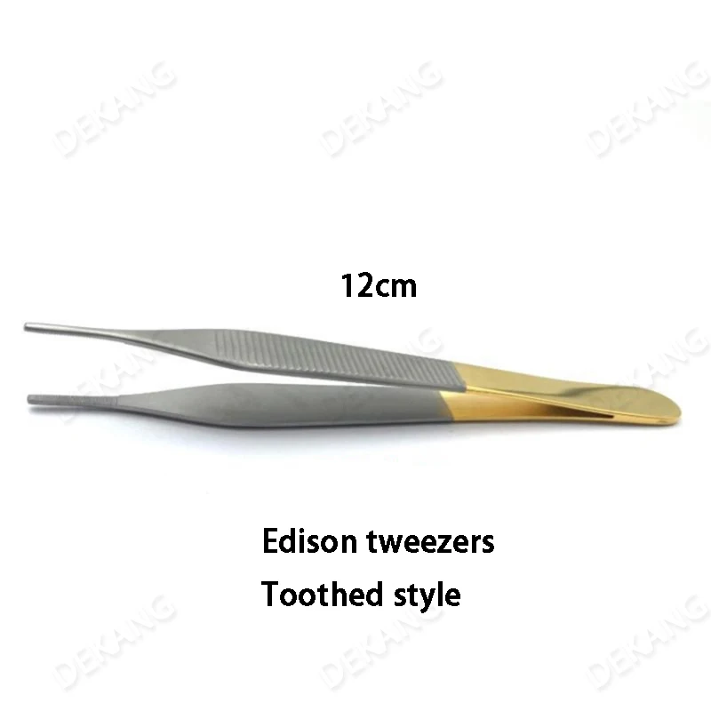 フック歯付きペットエジソンピンセット、歯とフック付きステンレス鋼ピンセット