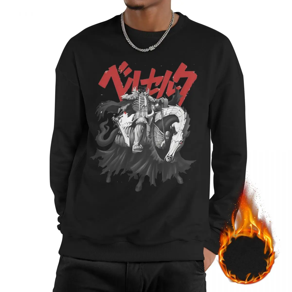 

Men's Women's Berserk Guts Japan Anmie Manga Fan Gift Fleece-Lined Sweatshirt Loose Fit Long Sleeve Sweatshirts Hoodie