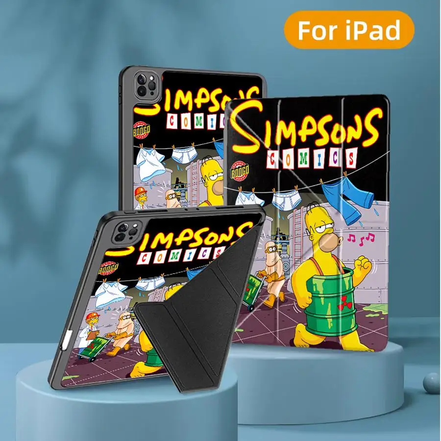 Funda para Tablet con Diseño de Los Simpson, Compatible con iPad Pro 2025, Mini 6, 7, Pro 11, 10, 9, 8, 7, 12.9 pulgadas, Air 4, 5, M3, M2, M4