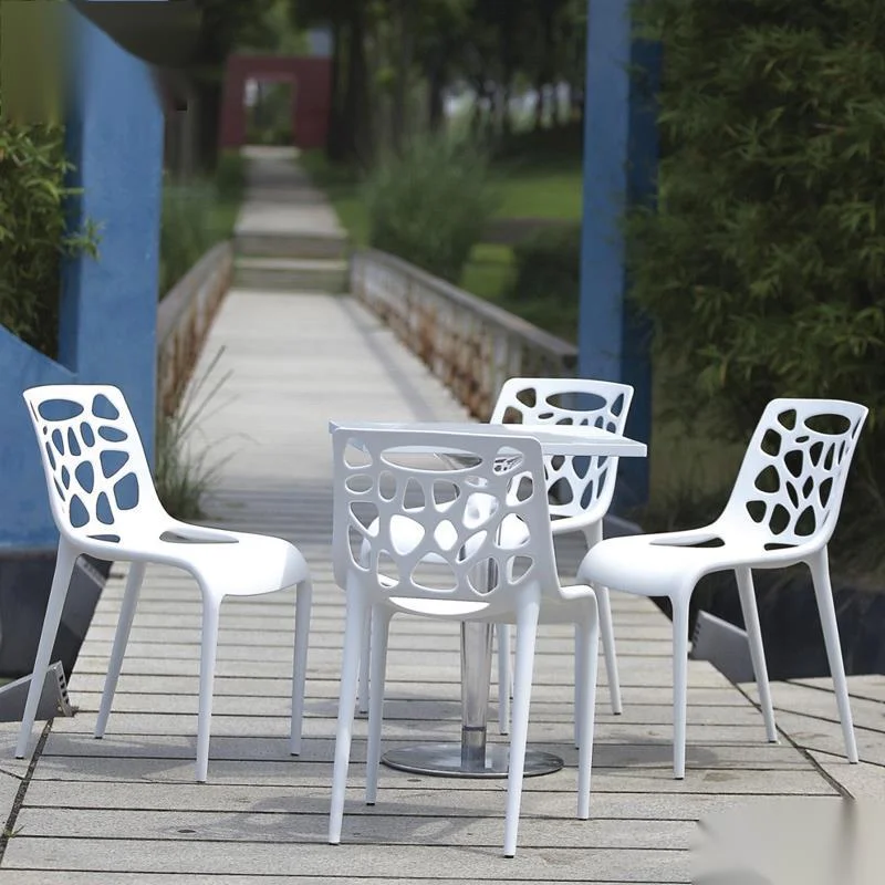 Creative Personality With Armrest Food Court Chairs One Molding Open Air Restaurant Plastic Chair Home Leisure Back Chair