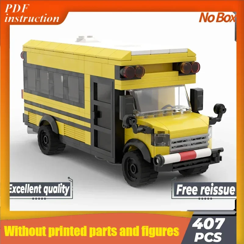 Christmas City Vehicle Model Moc Building Bricks America Short School Bus Technology Modular Blocks Gifts  Toys DIY Sets Assembl