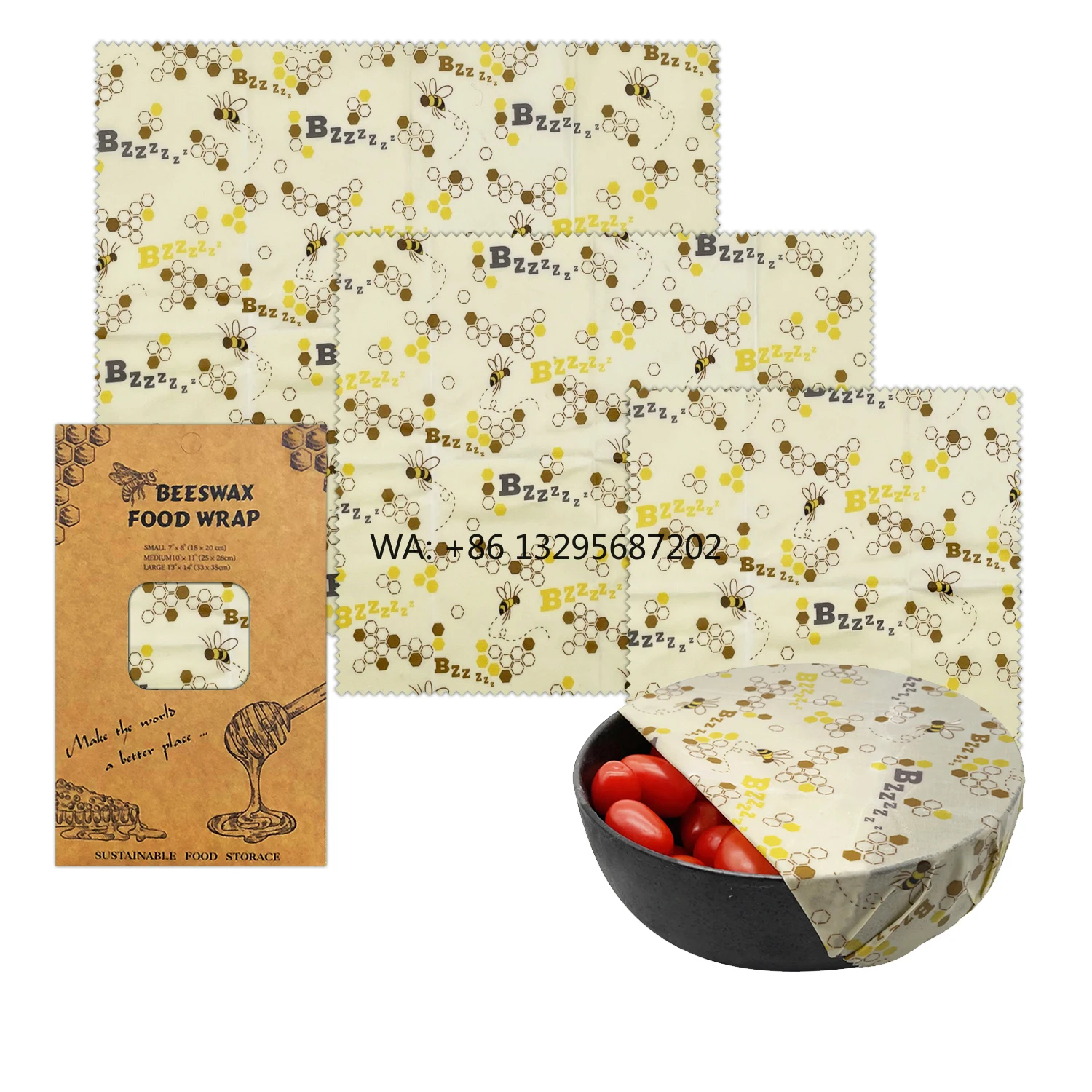 

China Manufacturer Eco Friendly Storage Beeswax Reusable Food Wraps Cover Sustainable Products