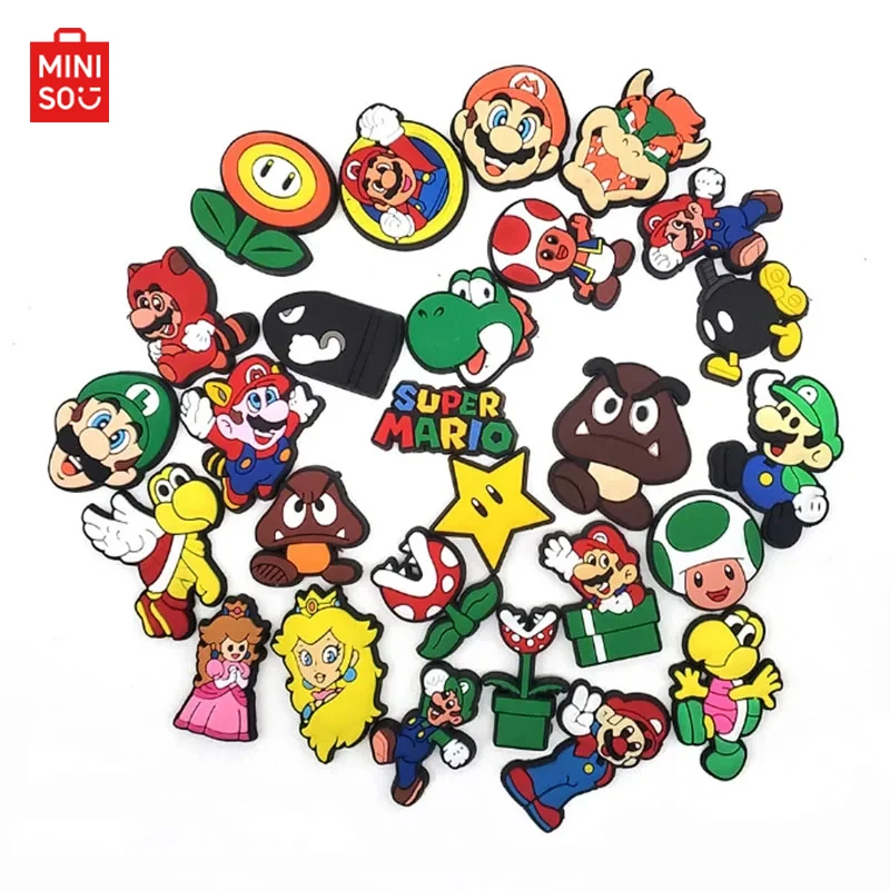

27pcs Mario Shoe Charms Decoration Buckle For Kids Party Gifts Princess PVC Garden Shoes Sandals Accessories