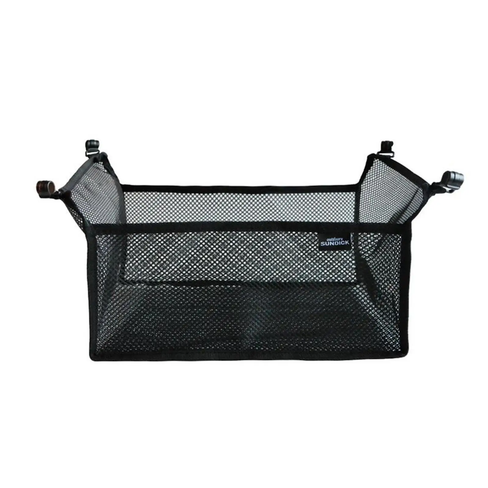 Camping Folding Table Mesh Basket Black Breathable Under Desk Storage Bag Large Capacity for Camping Table