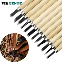 12pcs Wood Carving Knife Sculpture Woodworking Tools Woodcut Chisel Knife Carpentry Engraving Pen Diy Wood Craft Tools