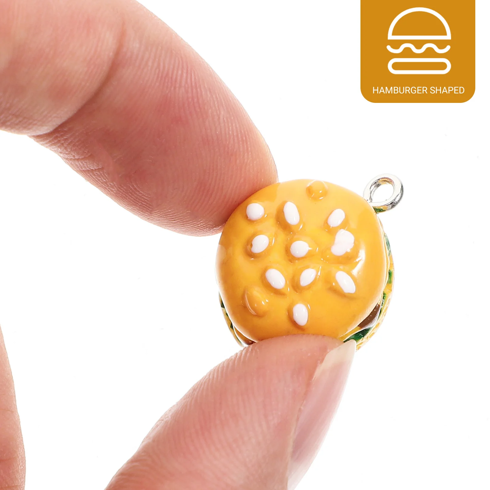 10 Pcs Crafts Hamburger Pendant Student Burgers Marshmallow Roasting Sticks Resin Small Charms