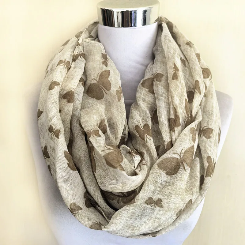 Nouveauté mode imprimé animal anneau écharpe papillon dames foulards Pashmina femmes foulards papillon offre spéciale infini écharpe