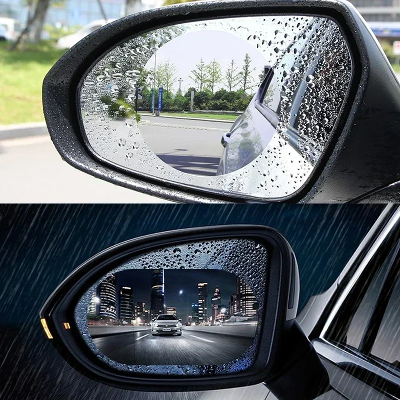 2PCS Anti Fog Car Mirror Window Films Side Rearview Mirror Protective Films Anti Water Mist Rainproof Hydrophobic Auto Stickers