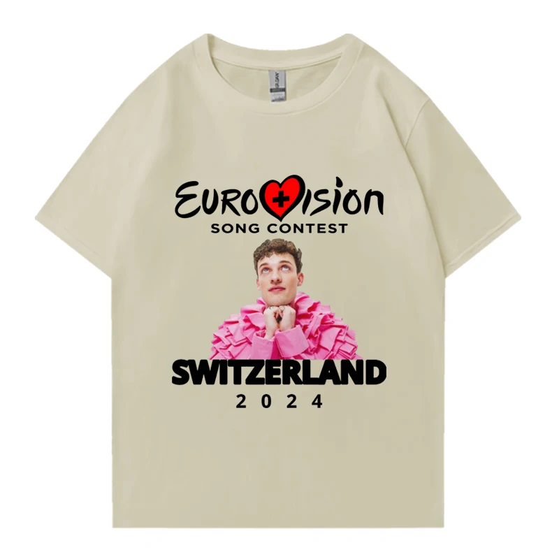 Hot sale Eurovision 2024 Event Nemo Mettler print T shirt Men Women Hip Hop oversized streetwear Unisex short sleeve T-shirts