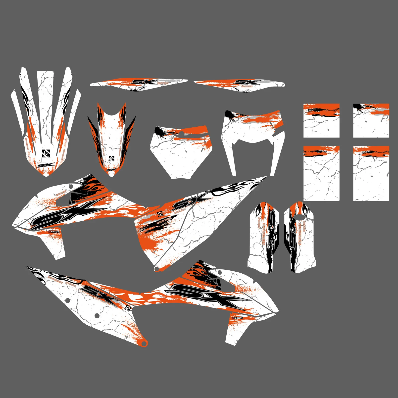 New For 2019-2022 2021 KTM SX 125 SX-F 450 SX SXF 450 350 250 150 125 Motorcycle Full Fairing Graphics Background Decals Sticker