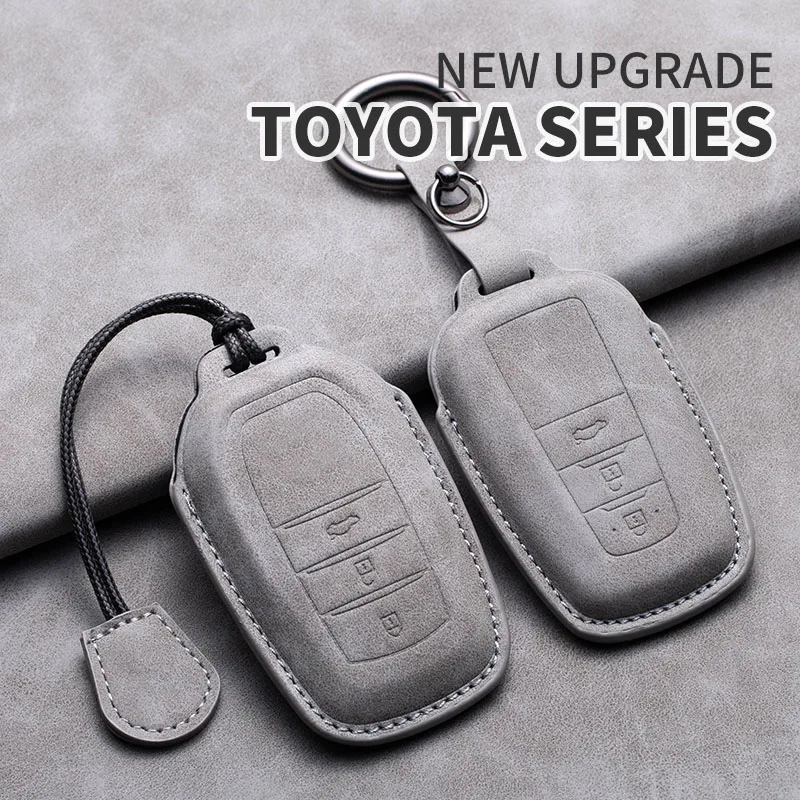 

For Toyota Chr Rav4 Auris Avensis Prius Aygo Camry Corolla Land Cruiser 200 Prado Crown Leather Car Key Case Cover Accessories