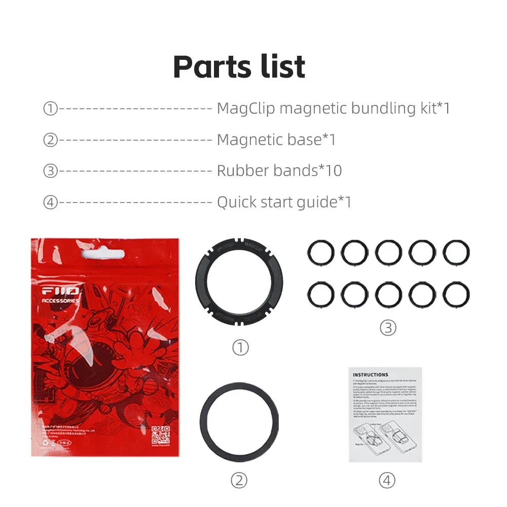Zestaw magnetyczny FiiO MagClip, całkowicie metalowy, ultra-mocna atrakcja magnetyczna, dedykowany do FIIO DAC KA17/KA13/KA5/UA4/Dawn Pro, prezent — zdjęcie produktu 5