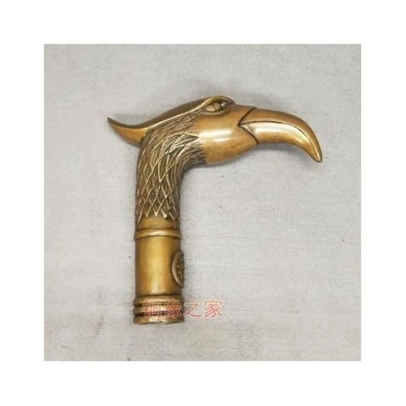 Pure copper antique eagle head crutch handle head birthday gift brass bronze accessories