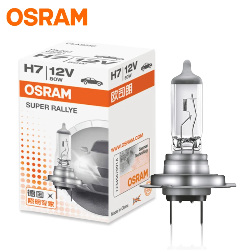 OSRAM Original H7 PX26d 80W High Power Car Halogen Headlight Standard Auto Bulbs 12V 3200K Original Lamp OEM Quality 64210 Super