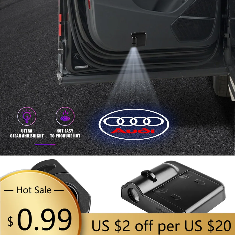 

Hub Caps 1/2PCS Auto Badge Door Decor Lamp Welcome Lights Wireless Laser Projector For Audis Sline TT A1 A2 A3 A4 A5 A6 A7 A8 8P