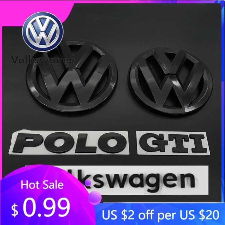 

For VW Volkswagen Jetta MK5 Golf Car front badge logo covered ABS sticker front and rear logo trunk lid badge modified For Volks