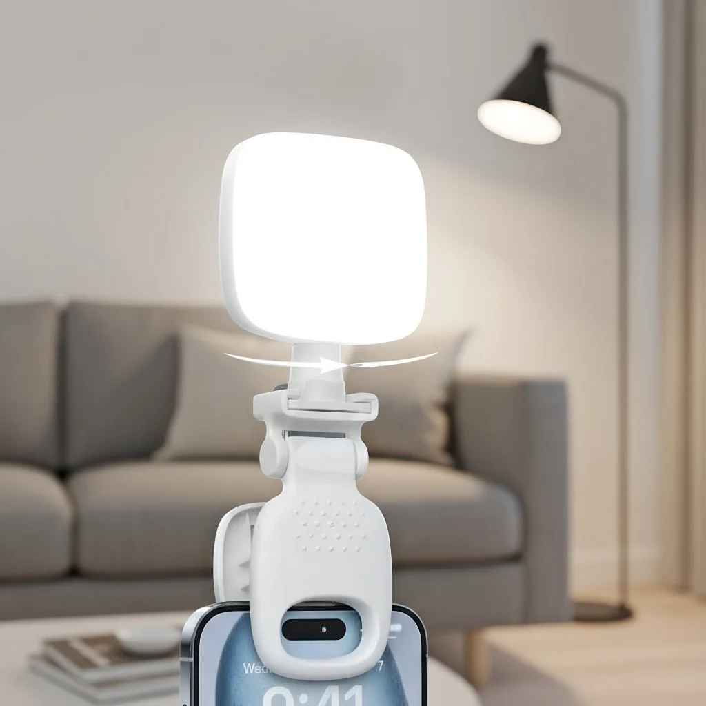 Mini Clip-On LED Light - 3-Color Temperature Adjustable for Phone/DSLR/Laptop Videos