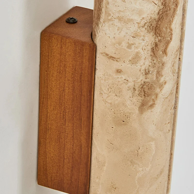 Imagem -05 - Stone Wood Indoor Wall Lamp Iluminação Atmosfera Quarto Escadas Sconce Parlor Lâmpada E27 Art Deco Dropshipping Natural