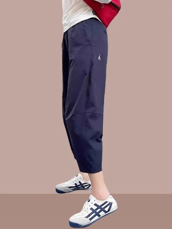 

Qui Dry Thin Ice Silk Harem Carrot Pants Women's Summer Large Size High Waist Slimming Loose Sun Protection Sport Trousers