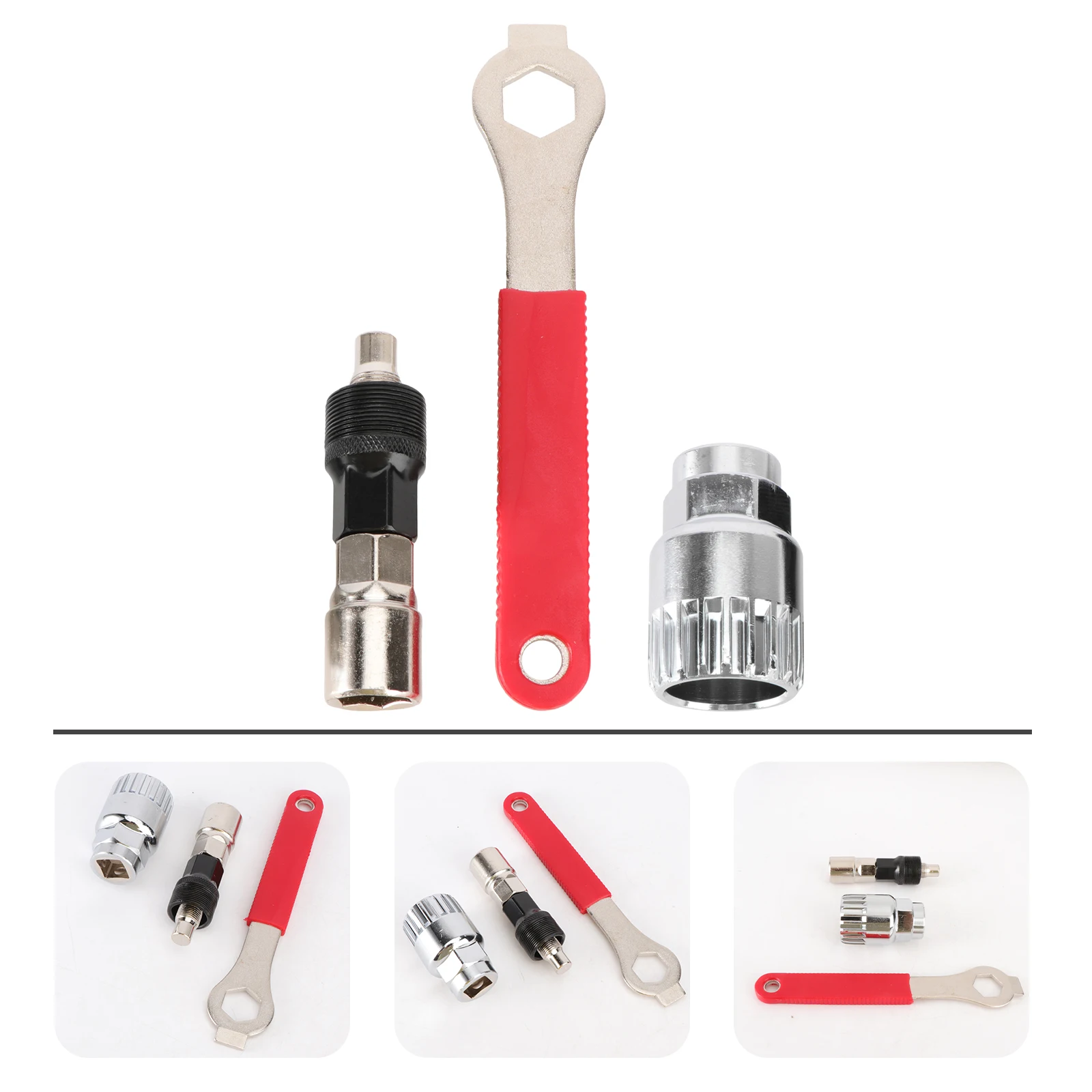 

Bike Crank Extractor Bottom Bracket Remover Tool Set 16mm Spanner 24mm Socket Wrench Compatible Square Taper Suntour