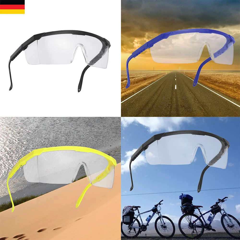 

PC Safety Glasses UV-protection Motorcycle Goggles Dust Wind Proof High Strength Impact Resistance for Riding Cycling (Black Fra