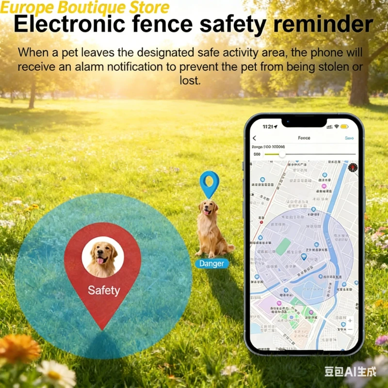Localisateur GPS 4G LTE mondial pour animaux de compagnie, mini-traceur intelligent anti-perte avec alerte SOS, clôture virtuelle et suivi d'historique d'itinéraire pour chiens et chats