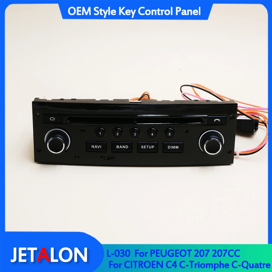 Panneau de touches de commande de Style OEM, L-030 pour citroën C4 c-triomphe c-quatre pour PEUGEOT 207 207CC 2006 – 2015, écran Android après le marché