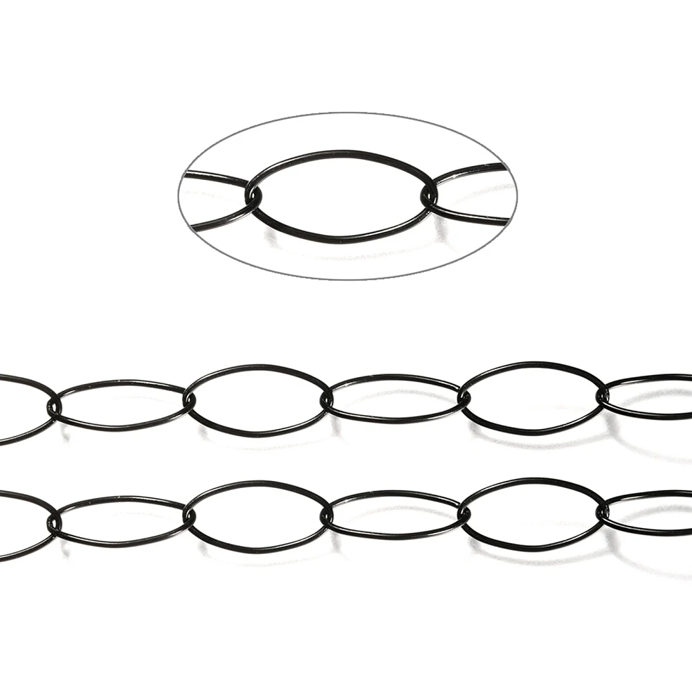 PandaHall 5m/Rolle 304 Edelstahl Büroklammerketten, gezogene, längliche Kabelketten, plattiert, gelötet mit Spule, 20x10x1mm – Detail 1