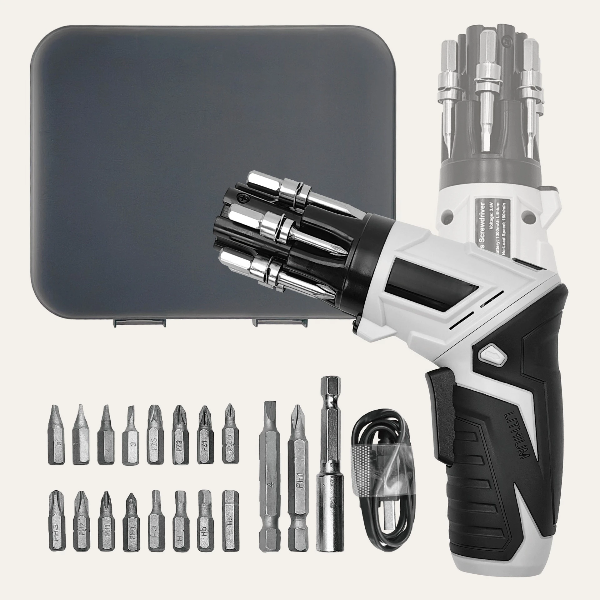 Lithium battery 3.6V rechargeable electric screwdriver TYPE-C interface straight shank screwdriver electric drill