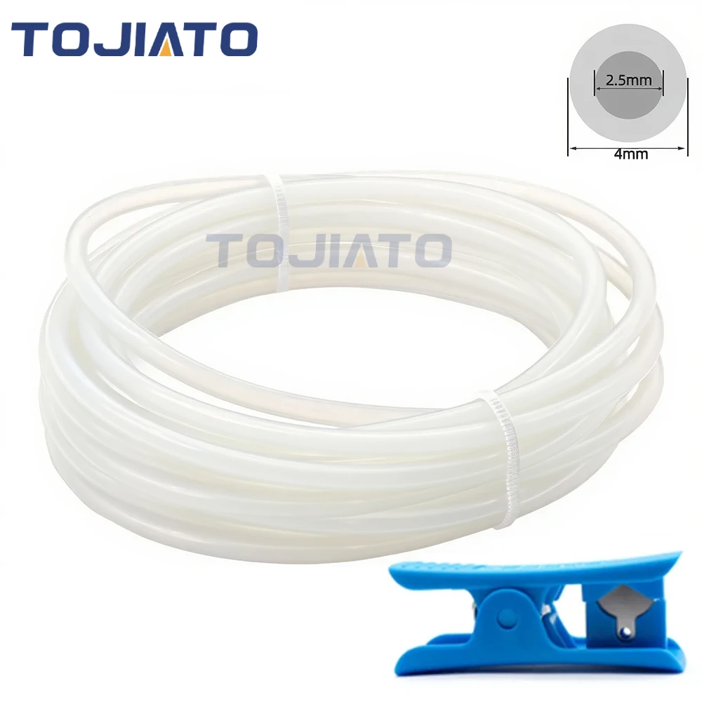 12 Meter PTFE-slang 4x2,5 Mm – Met Snijder, Voor Bambu Lab En Creality 3D-printers, Hittebestendig Tot 260°C