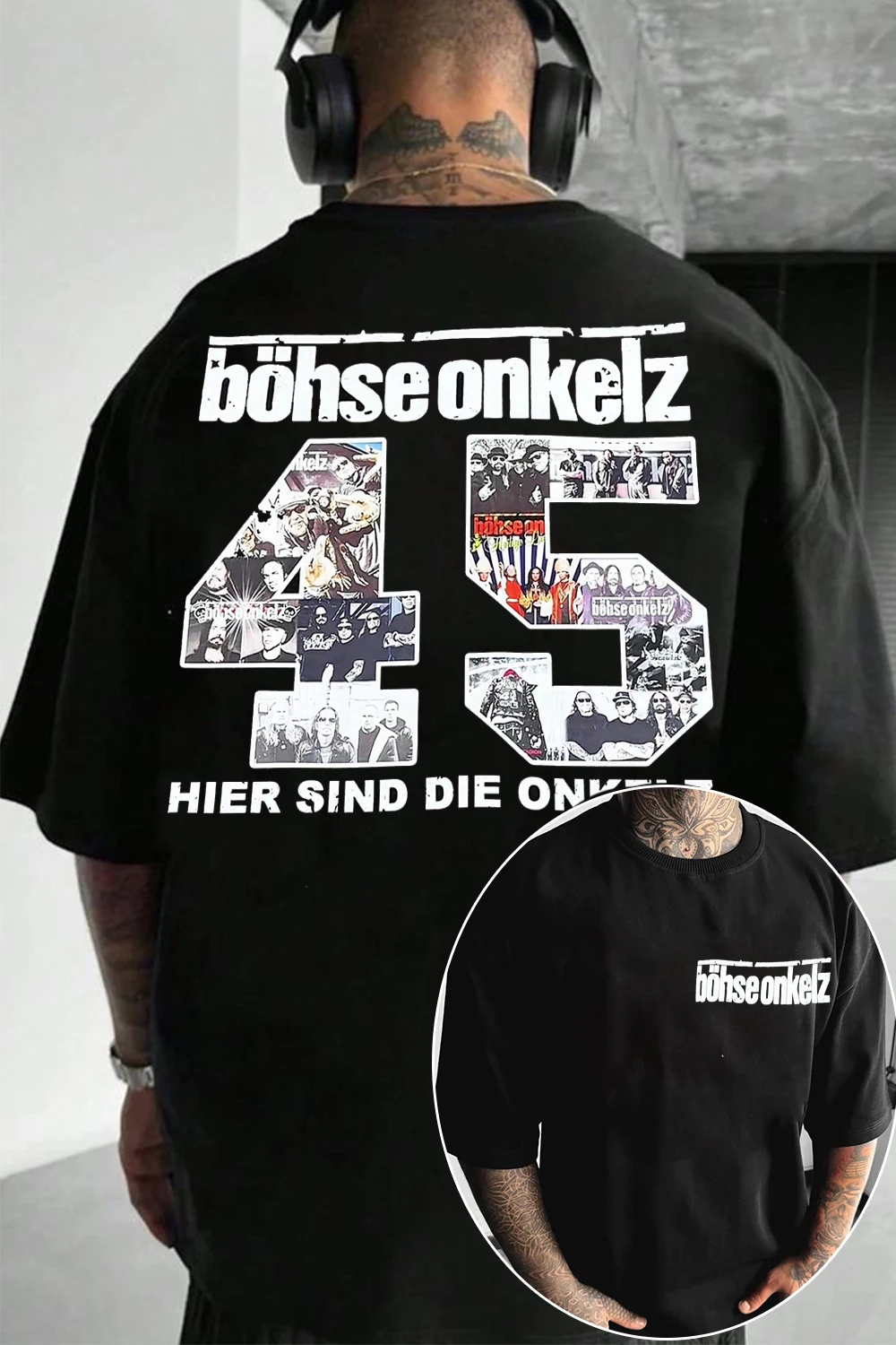 Bohse Onkelz Band Graphic T-shirt HIER SIND DIE ONKELZ Wourld Tour Short Sleeve Men Women Oversized Y2K Street Vintage Clothing