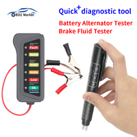 12V Digital Battery Alternator Tester Lights Display Battery Testing Brake Oil Fluid Tester for Auto Motorcycle Portable Tool