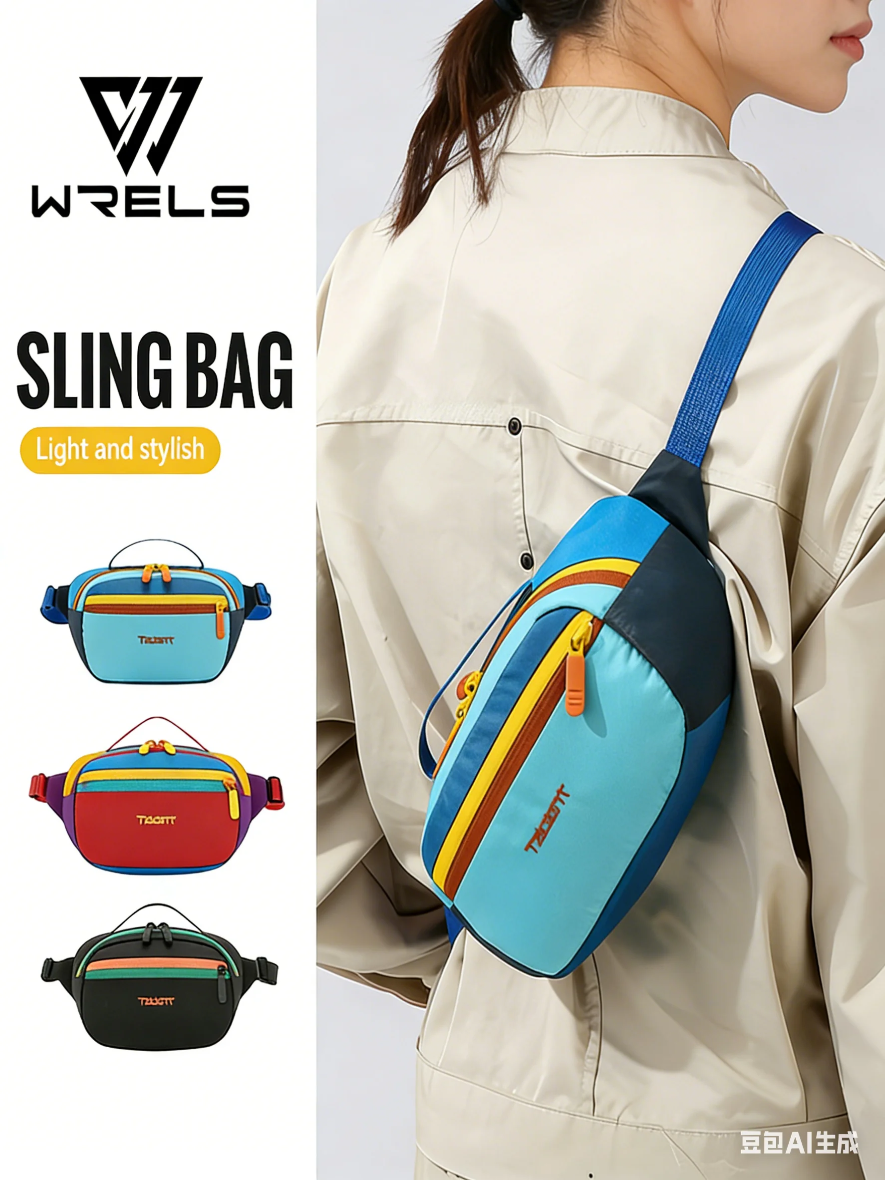 AliExpress WRELS Large Capacity Bag Lightweight Crossbody Commuting Outdoor Bag Unisex Casual Multifunctional Hiking Cycling Gym Bag