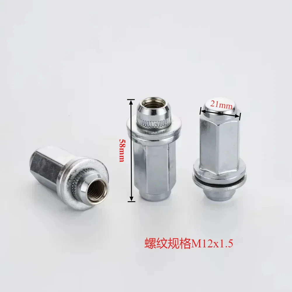 

5pcs Mag Seat Lug Nuts Wheel Hub Screws M12x1.5 Hex 21mm Thickness 58mm