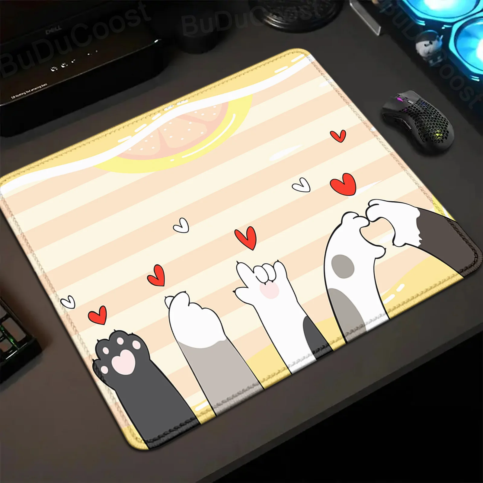 Schattige Cartoon Kat Paw Game Mousepad Xs Kleine Tafel Pad Voor Pc Gamer Desktop Decoratie 20X25Cm Kantoor Muizen Mat Rubber Deskmat Kleed