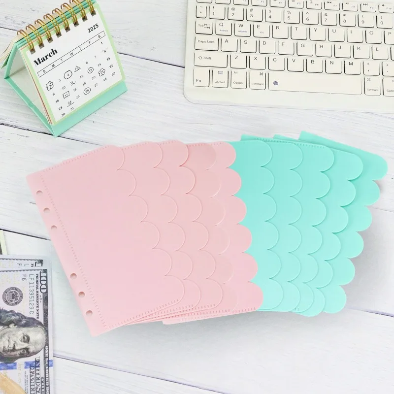 

5pcs 6-hole Notebook Loose-leaf Refill A6 Loose-leaf PP Bag Manual Book Photo Album Card for Storage Sticker Petal Pocket