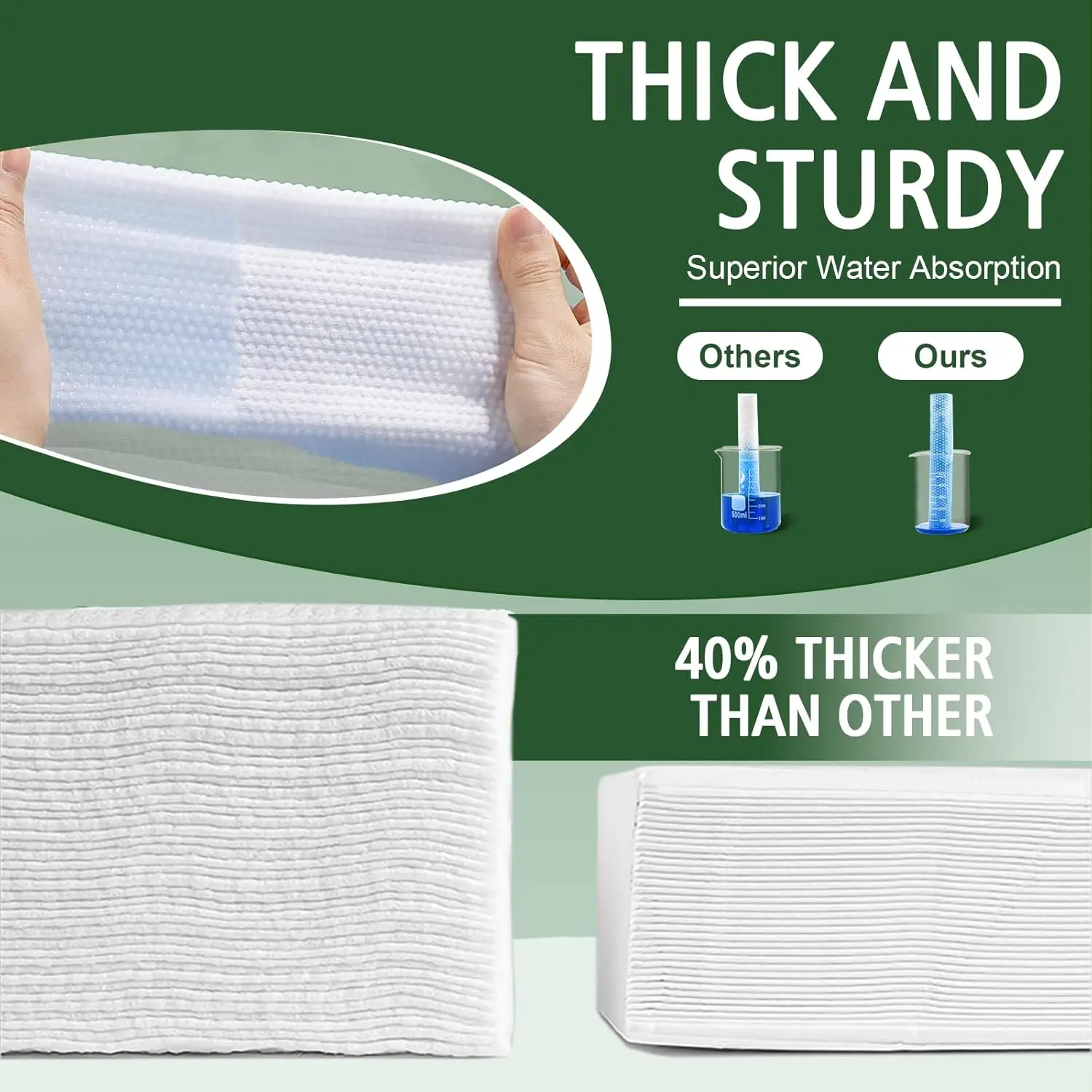 100pcs Disposable Face Towels, Thickened Facial Cleansing Wipes, Soft Face Towelettes for Sensitive Skin