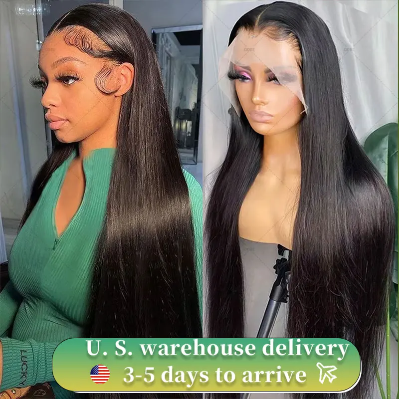 HD Transparent 360 Lace Frontal Wig 13x4 Lace Closure Wig Bone Straight 13x6 Lace Front Human Hair Wigs For Black Women 34 36 In