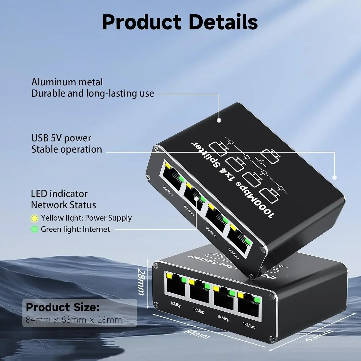 기가비트 1000Mbps RJ45 분배기 1 ~ 2 3 4 이더넷 어댑터 Lan 커넥터 스위치 커플러 PC 노트북 TV 박스 라우터 디지털 TV
